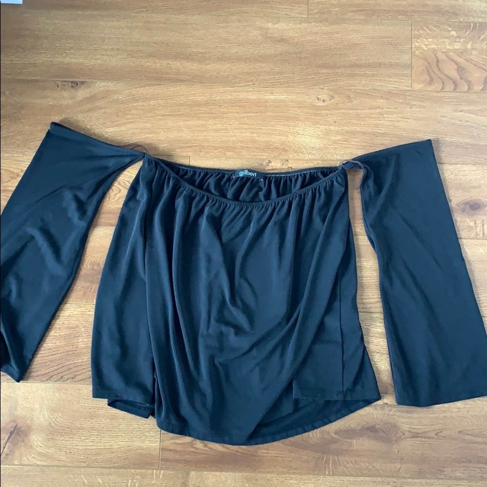 GILBERT modal shoulderless top - black